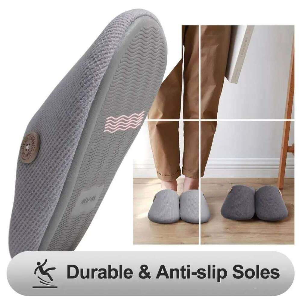 Litfun Men Fur Flat Soft Non-slip Fluffy Winter Warm Fuzzy Slippers Casual Bedroom Slides Women Knit Cotton Shoe