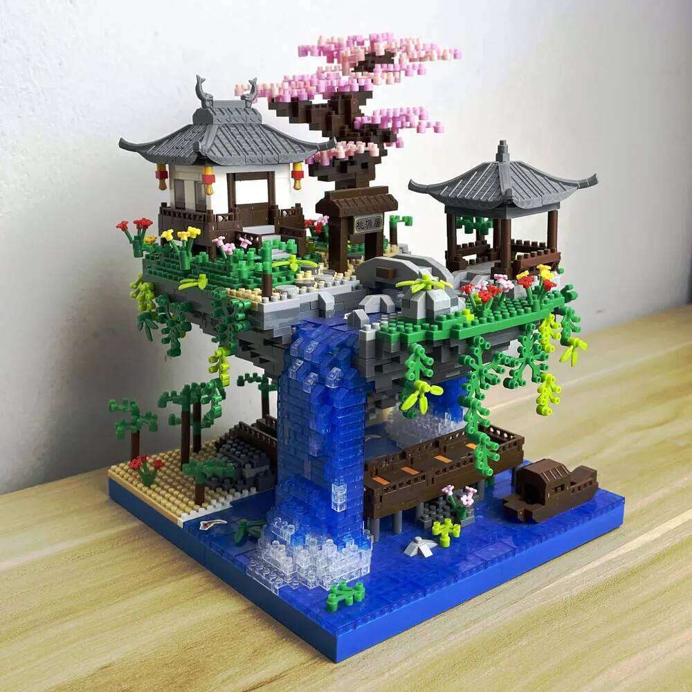 Taohuatan Lake Themed Micro Brick Building Blocks Set Adult Creative Toys Unique Chinese Landscape Model Bricks with LED Light Z260305