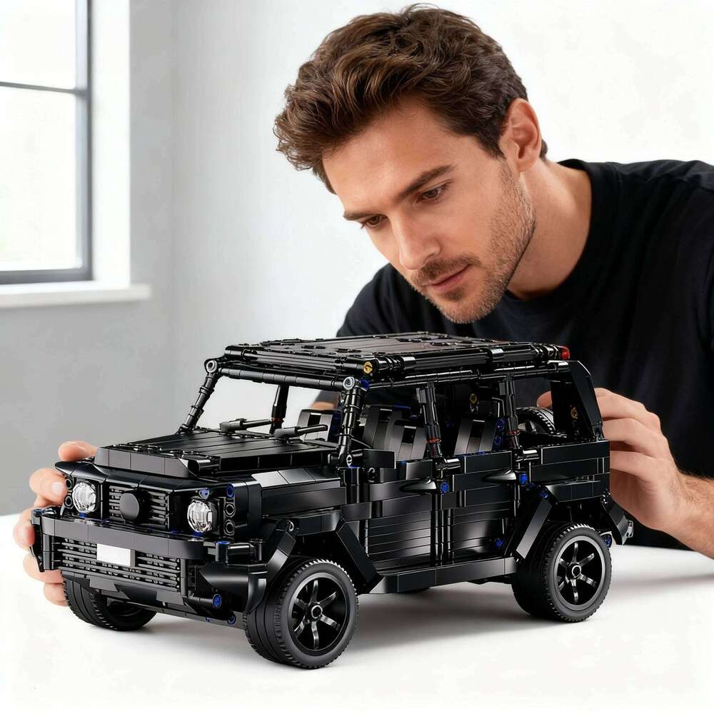 Black Tech Racer 1:14DIY Roadster building block assembly Block car toy birthday gift Z260306