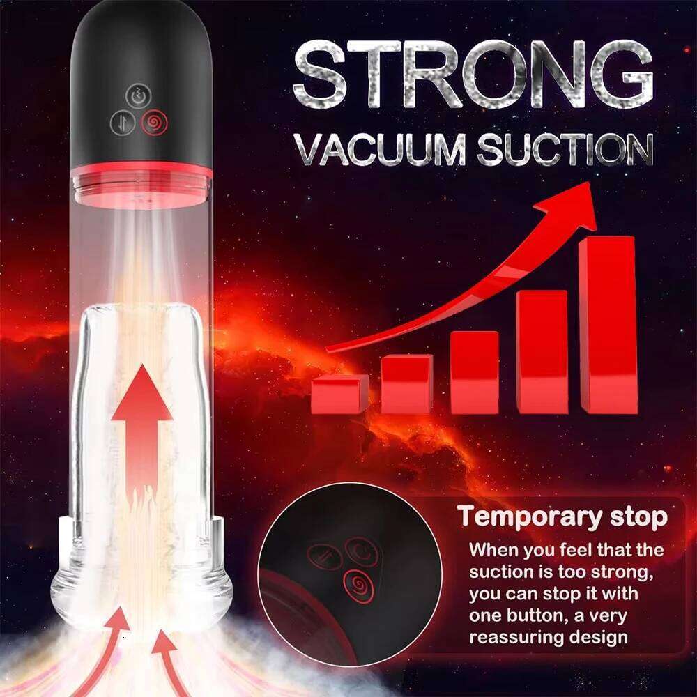 Electric Penis Pump Male Masturbator Penile Vacuum Automatic Enlargement Enhancer Adult Sex Toys Blowjob Cup for Men W260305