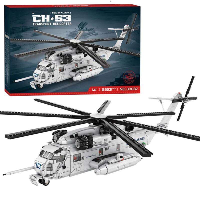 CH-53E Transport Helicopter Building Blocks Army Plane Military Fighter Model Assembly Bricks Desktop Deco Kids Toy Holiday Gift Z260305