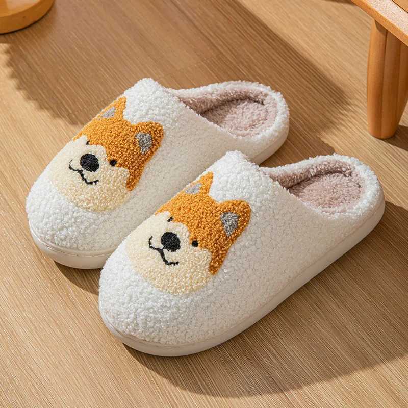 Kids Slippers House Shoes Cartoon Winter Shoes For Girls Warm Anti-slip Soft Bottom Pink White Shoes Size 36-45 S26030586UH