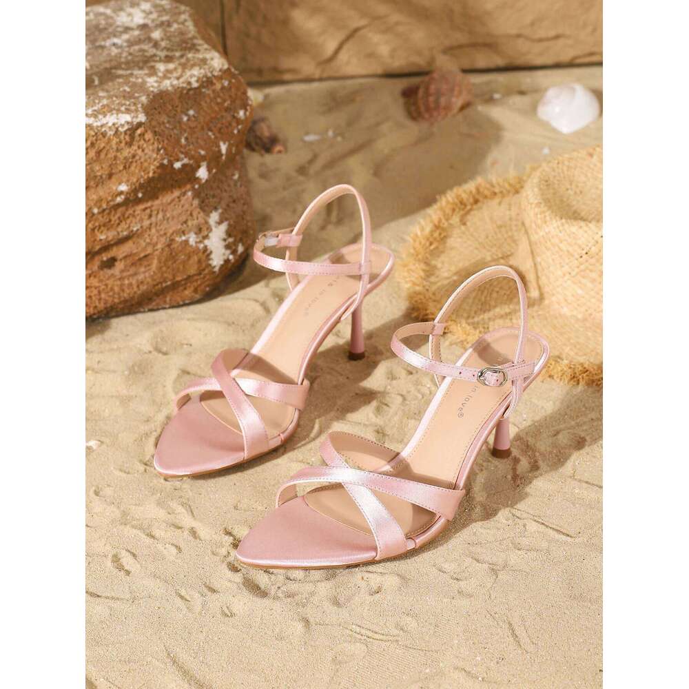 Ladies' Fashion Elegant Satin Pointed-Toe Stiletto Heels, Comfortable Simple and Versatile Thin High Heels