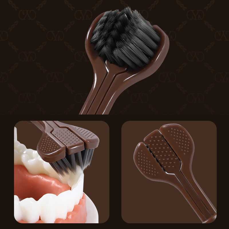 This 4-pack of wrapped, three-sided adult toothbrushes features soft bristles for efficient cleaning, making it the perfect family pack for daily use.