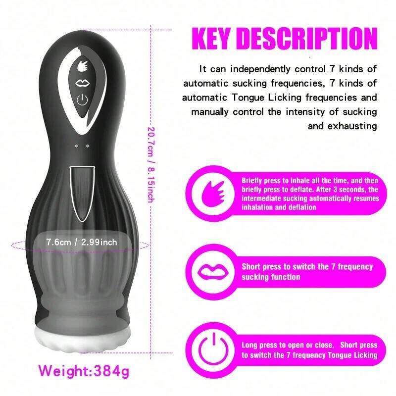 Male Masturbators Automatic Hands Free Powerful Sucking Telescopic Cup Pump Penis Enlargement Stroker For Men Sex Toy 18+ W260305