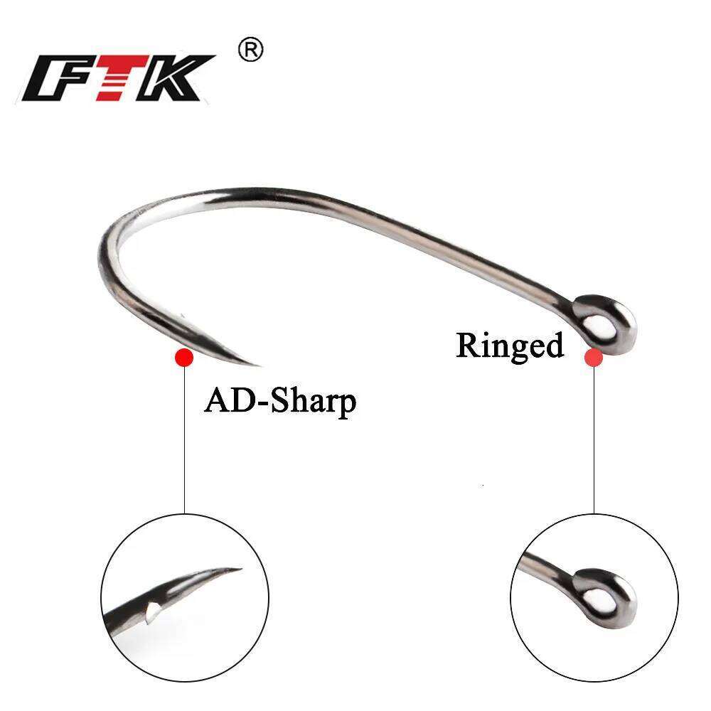 FTK CHINU Fishhooks Fishhook Baitholder Size1#-10#100pcs / lot Hooks from Norwegian carp fishing Y260305