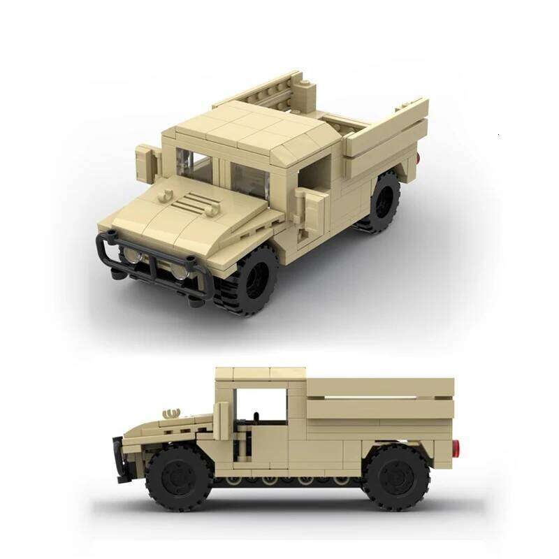 MOC Building Blocks US Military M1114 Hummer Model M1025 Off road Armored Vehicle M998 Children's Assembly Brick Toy for Boys Z260306