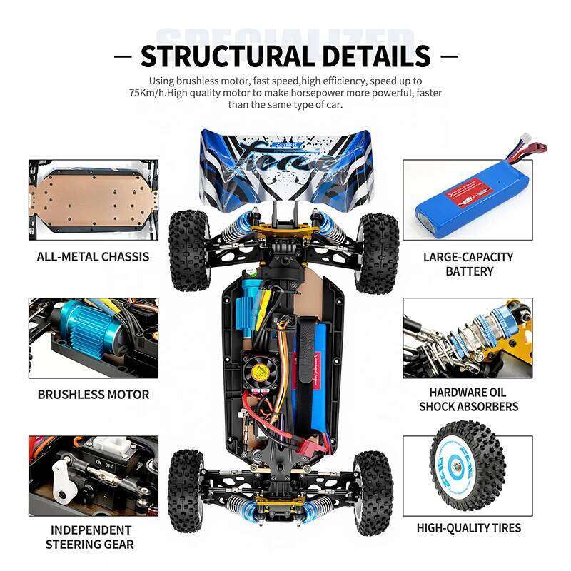 WLtoys Fast RC Cars For Adults 1:12 Brushless 4WD Racing Car 75km/h High-Speed Electric Remote Control Vehicle Christmas Gifts C260305