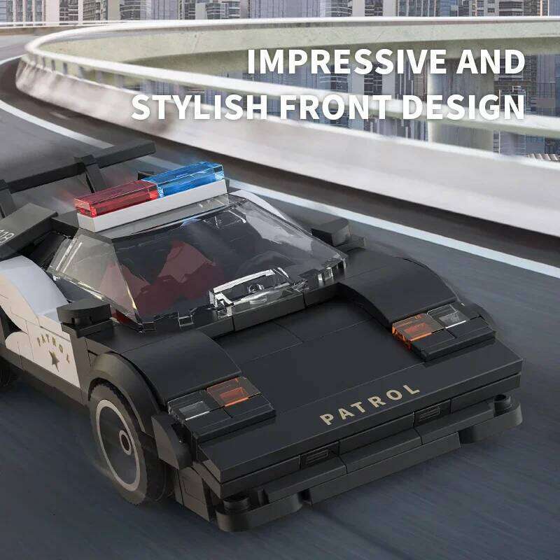 266PCS City Patrol Building Blocks Classic Supercar Police Car Model Bricks Desktop Decoration Toy Kids Holiday Gifts Z260305