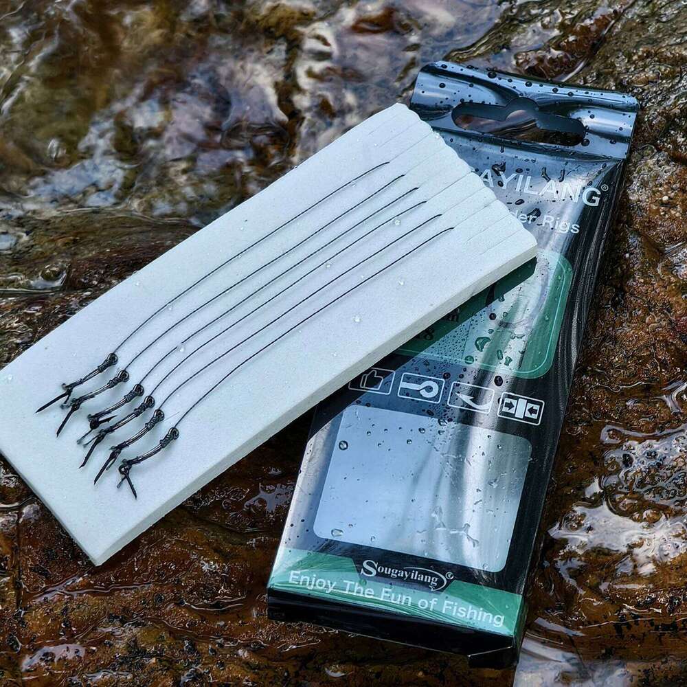 Sougayilang European Hook Set 6 Sharp with Multiple Layers of Grinding Reinforcement on the tip for Carp Fishing S260305