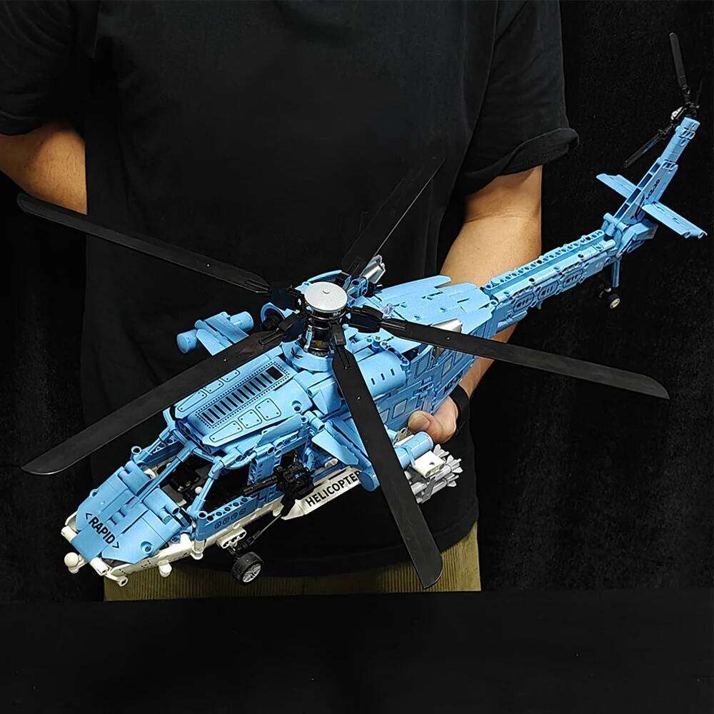 HUIQIBAO 1389PCS WW2 Military Helicopter Gunship Building Block Set for Children Airplane Weapon Bricks Toy Brick home Decor. Z260306