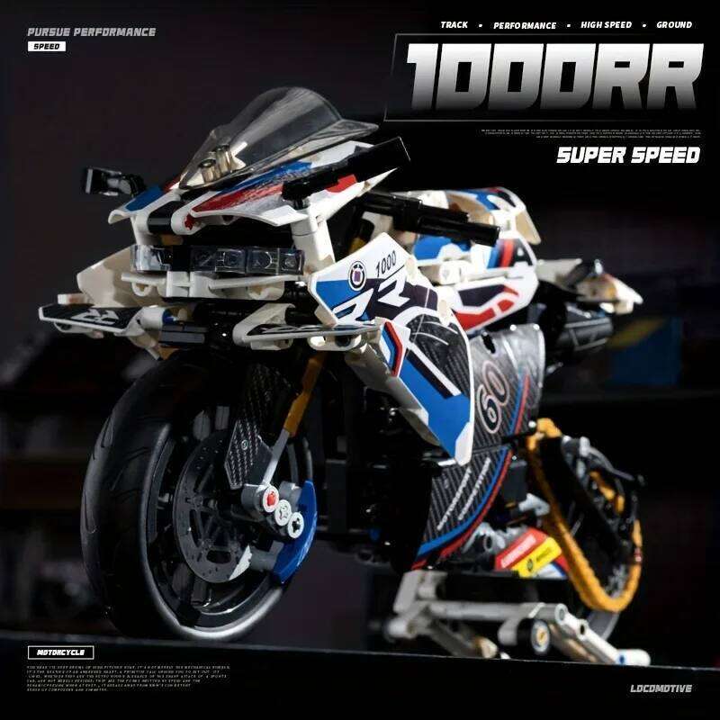 1:8 Motorcycle Building Blocks Set Super Motorbike Model Kit Technical Racing Kids Assembled Toys Gifts For Boys And Girls Z260306