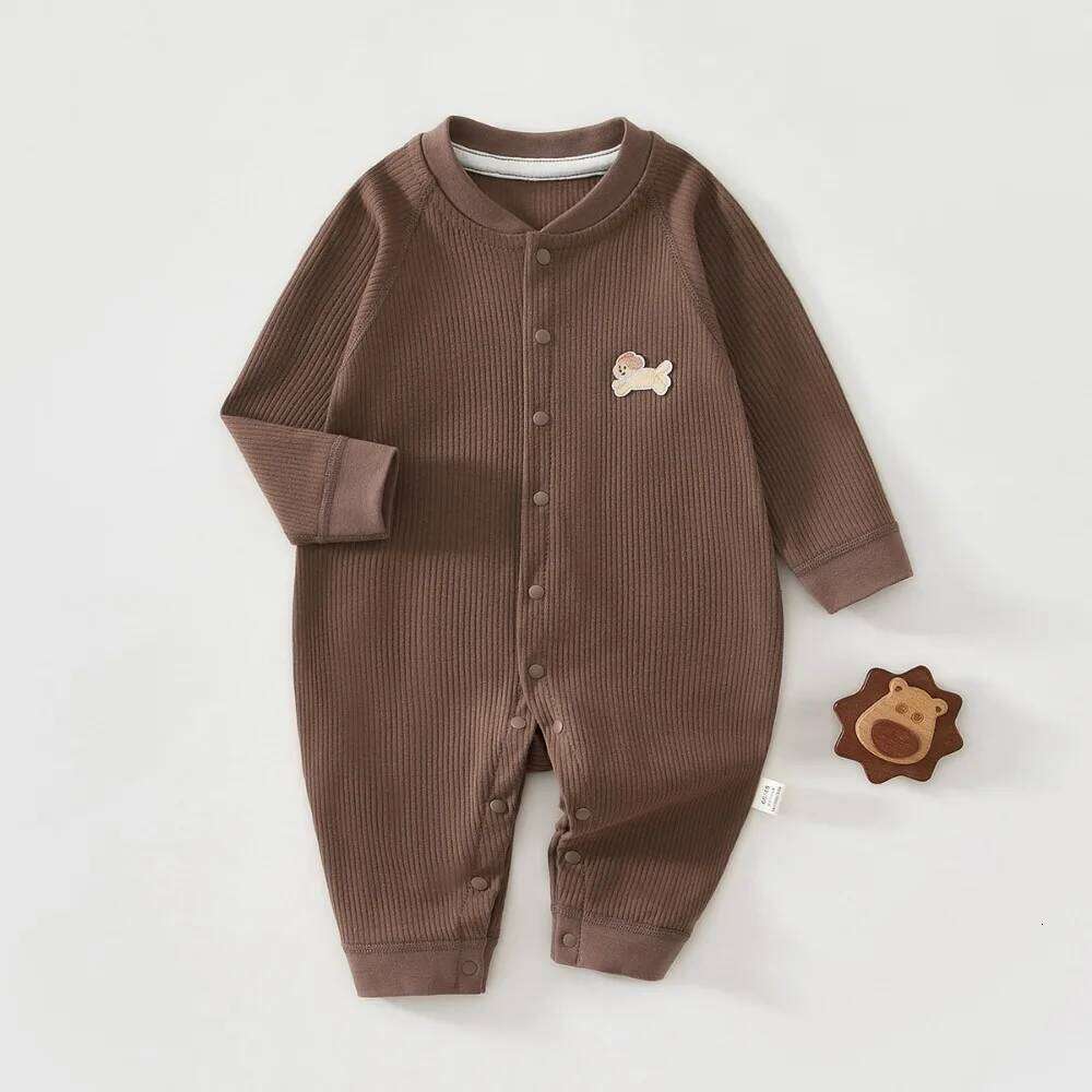 AYNIGIELL Baby Spring Autumn Sleepwear Pure Cotton Clothes 0-18 Months Newborn Boys and Girls Jumpsuit Z260306