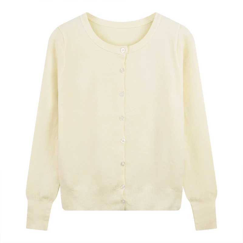 Solid Long Sleeve O-Neck Loose Tops Korean Style Single-Breasted Sweater Women Autumn Winter Casual Soft Waxy Knitting Cardigan M260306