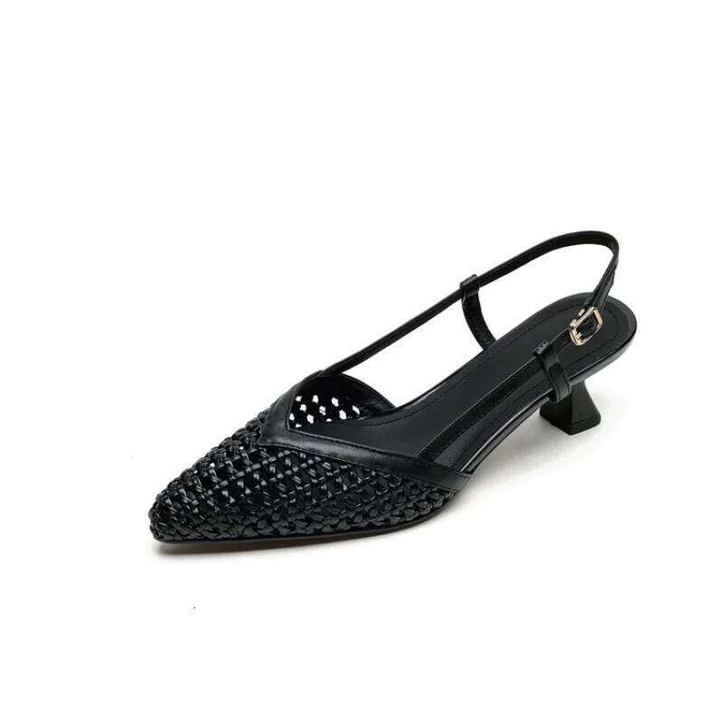 New Gold Hollow Thin Strip Heels for Women Luxury Pointed Toe Heeled Pumps Office Lady Mules Summer Stiletto Shoe Sandals 2026