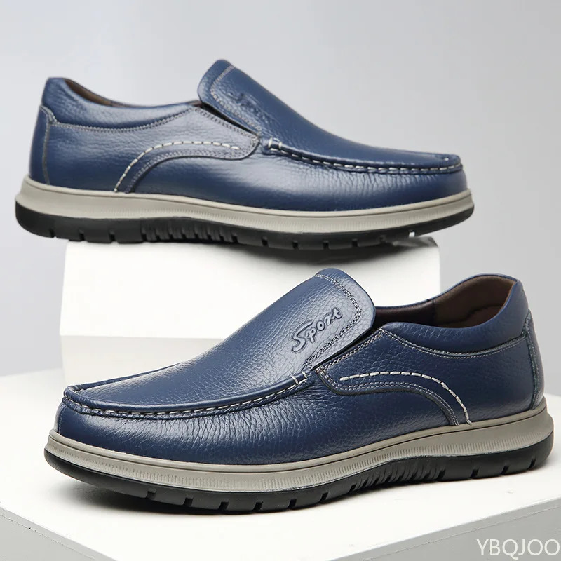 Mens High Quality Genuine Leather Loafers Handmade Men Shoes Moccasins Walking Men Flats Casual Male Work Shoes Homme Zapatos 260305