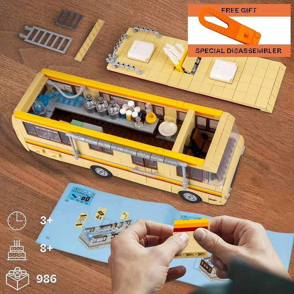 986pcs Breaking Bad Building Set Bus Accessories Educational DIY RV Toy Birthday Party Favor For Boys Girls Christmas gift Z260305
