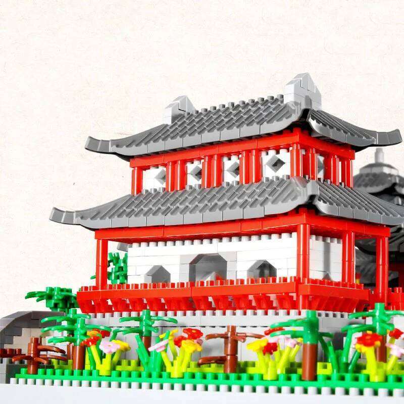 Suzhou Garden puzzle micro particle assembly type ethnic style building block toy Z260305