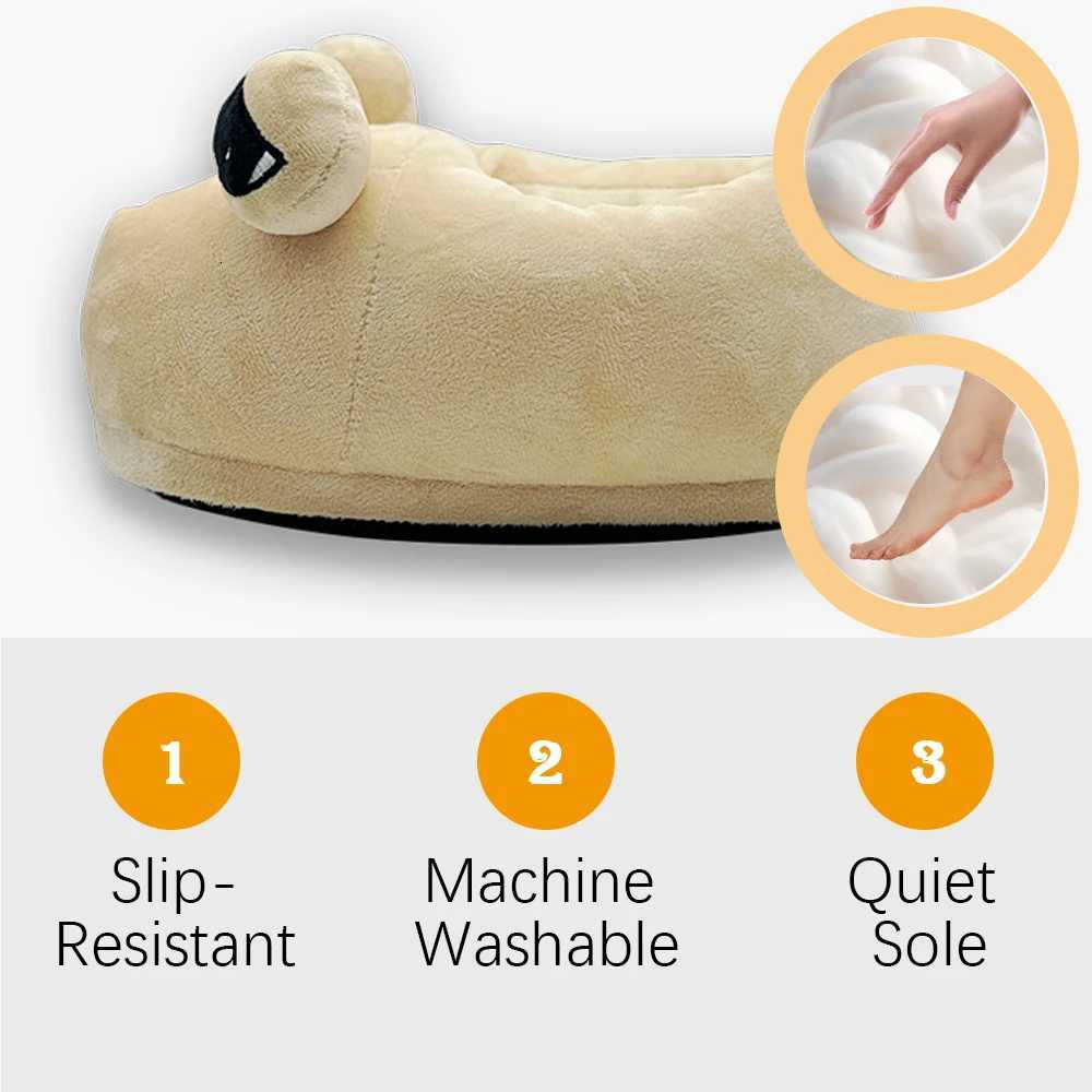 Highland Cow New Pou Plush Slippers Soft Stuffed Anime Alien Slipper Cute Animals House Shoes Women Men Birthday Gifts S260305