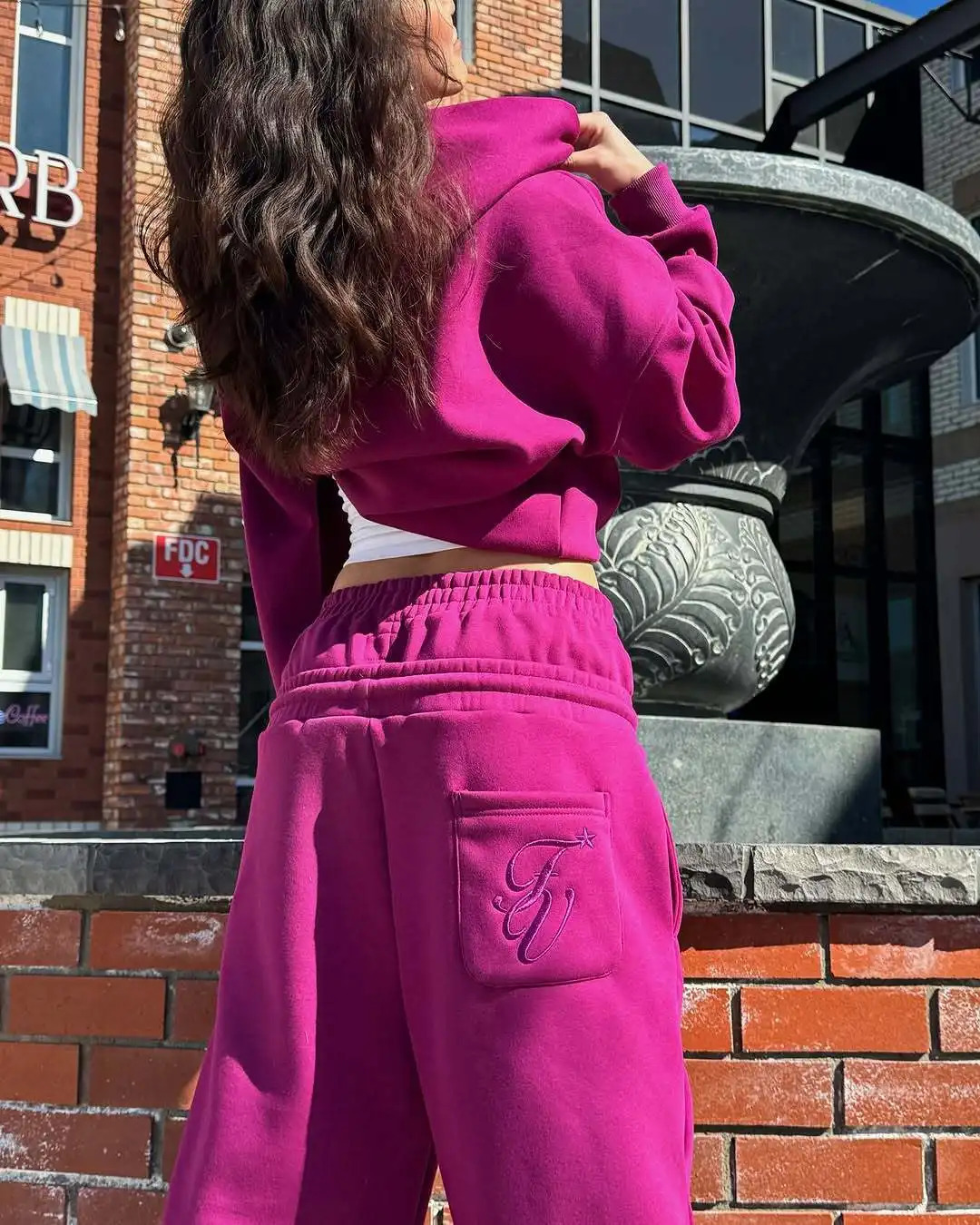 Harajuku Loose Double Waisted Sweatpants Y2K American Solid Color Letter Embroidery Casual Pants Hip Hop Drawstring Waist Jogger 260304