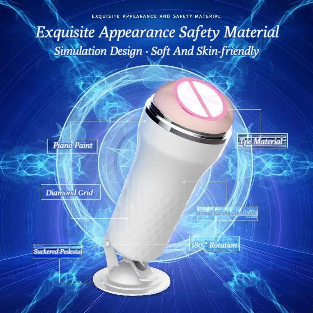 Men's Masturbation Penis Trainer Male Manual Masturbator Hands-Free Suction Cup 3D Simulation Pocket Pussy Sex Toy For Men W260305