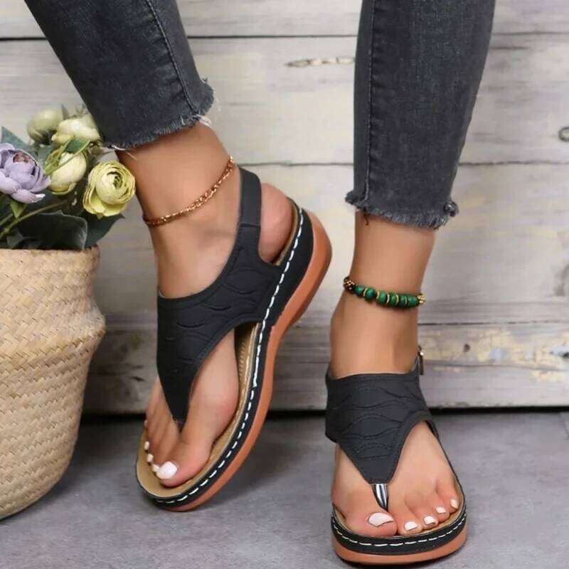 New 2025 Roman Style Buckle Belt Female Breathable Women Sandals Summer Open Toe Platform Lightweight Shoes