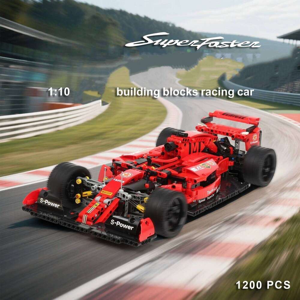 Technical Red Racing Car Building Block Model Expert Speed Sports Vehicle Assembly Bricks Toys Kids birthday Gifts Z260305