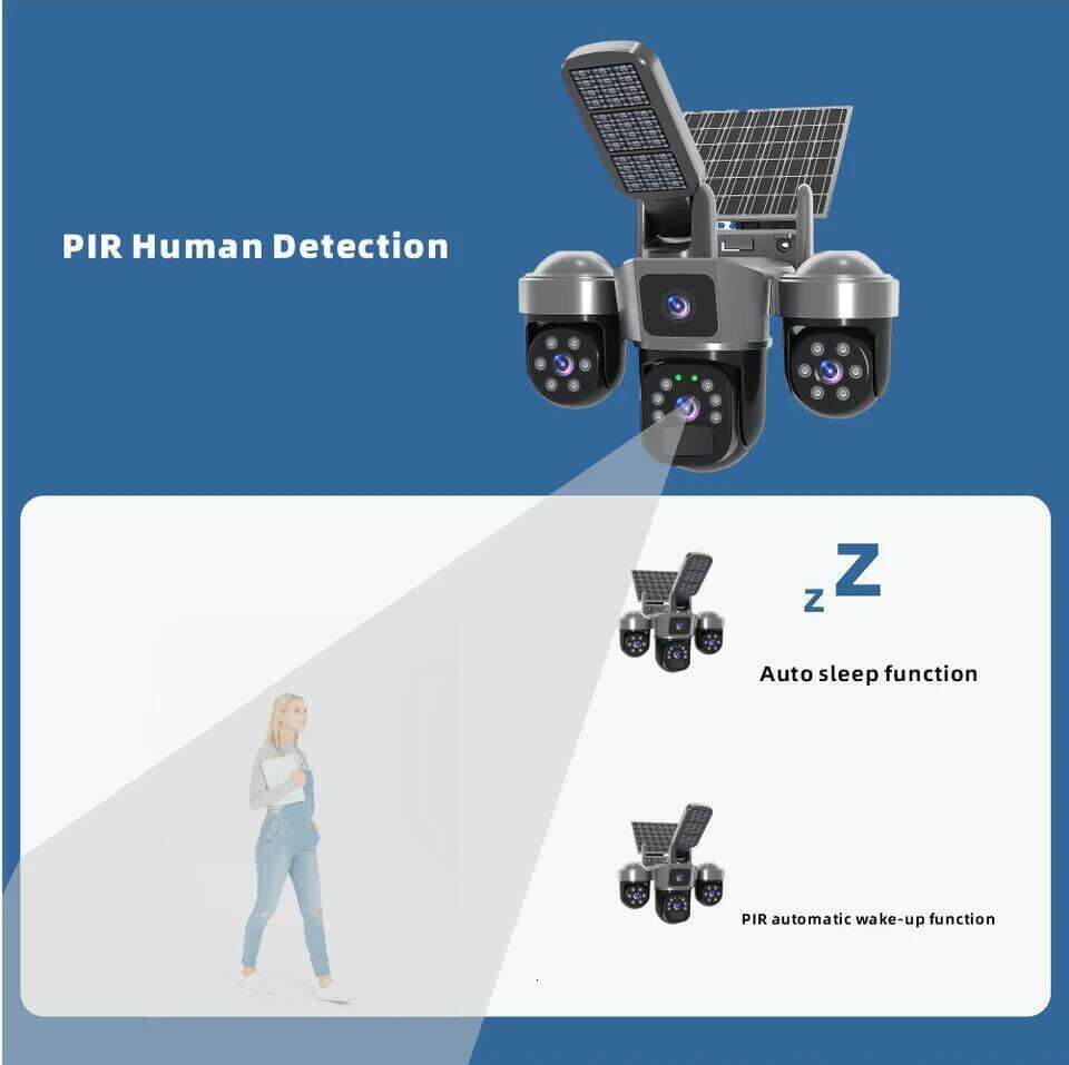 V380 15MP WIFI IP Wireless Camera Auto Tracking Security Protection CCTV Surveillance Outdoor Solar lights 26W0306