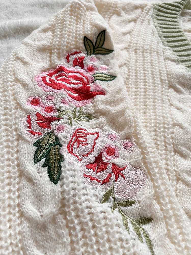 Bettys Garden Cardigan with Floral Embroidered Folklore Patch Cosy Knitted Sweater TS Cardigan Folklore Women TayTay Fan-made M260306