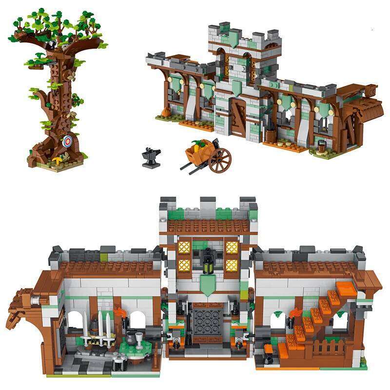 Medieval Town Architecture Series Building Blocks Model Street View Sets MOC Modular City House Bricks Toys Gifts for Childrens Z260306