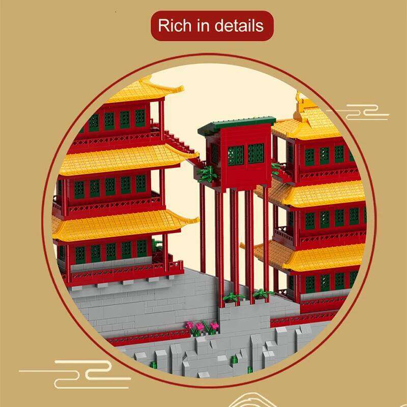 6183PCS City Mini Ancient Hanging Temple Architecture Building Blocks Traditional House Figures Bricks Toy For Kids Gifts Z260305