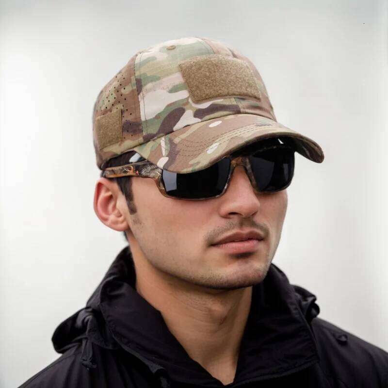 Athletic casual breathable camouflage baseball cap for men, fan sun tactical military training bucket hat Y260304