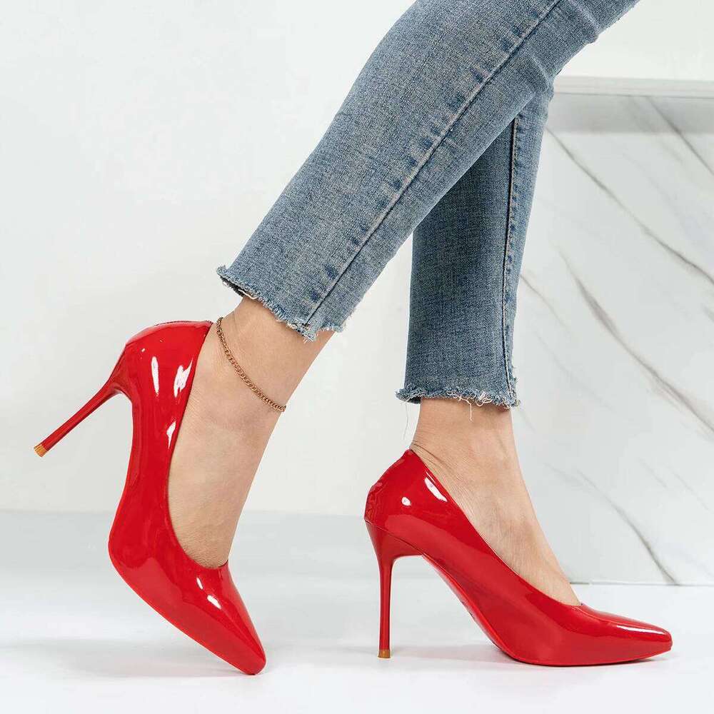 Fashion Large Size 43 Pointed Toe Stiletto High Heels 8cm Women's Banquet Bar Wedding Shoes