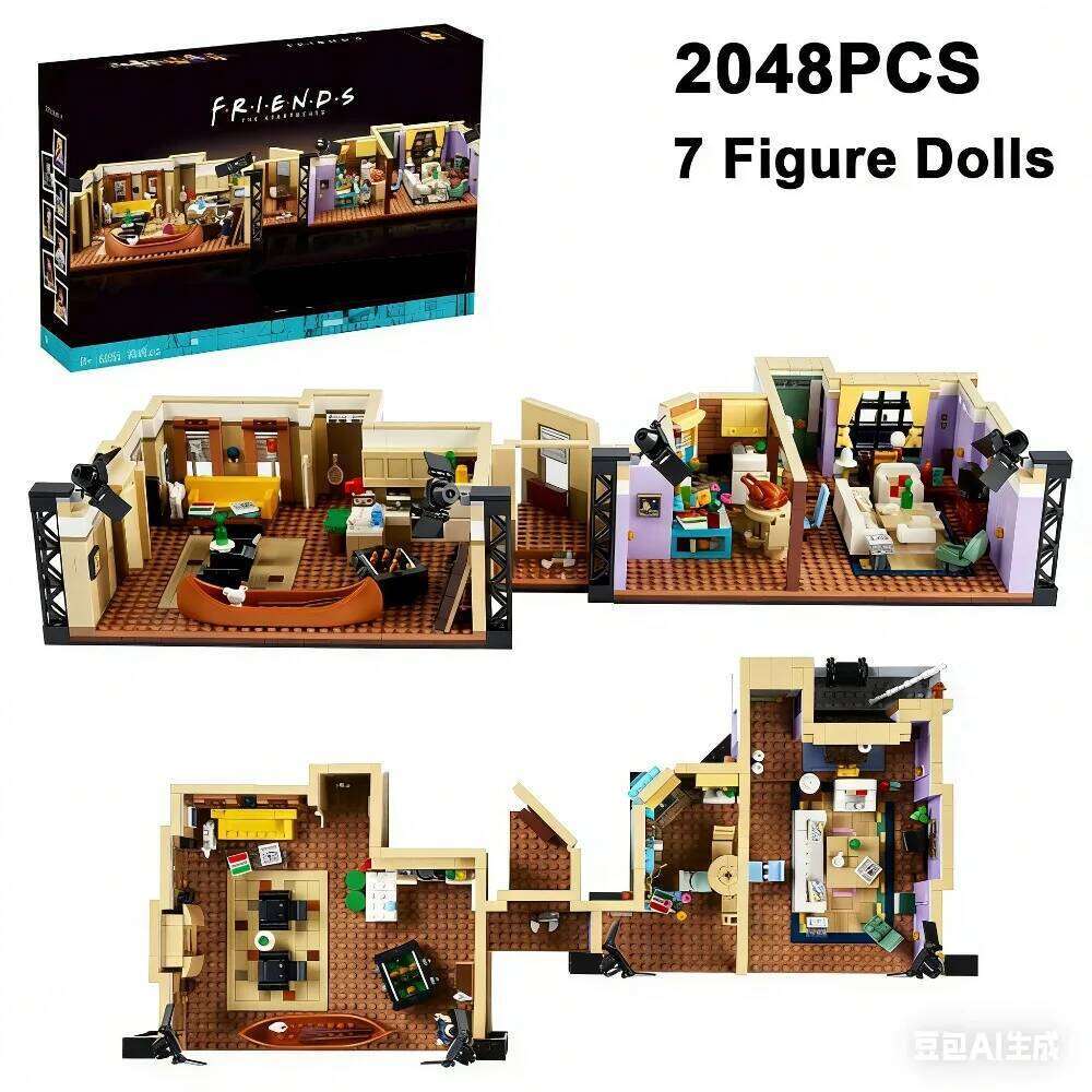 2048PCS Creative The Friends Monica and Rachel Apartments Building Blocks Home Architecture Assemble Bricks Toy Gift For Adult Z260305