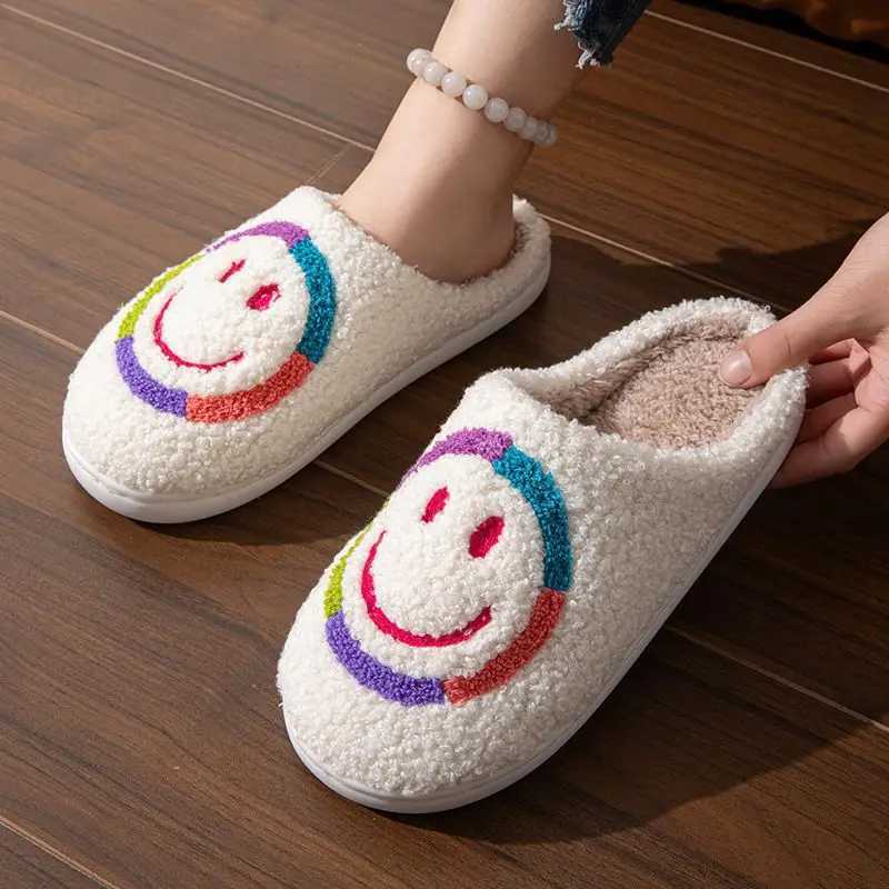 Kids Slippers House Shoes Cartoon Winter Shoes For Girls Warm Anti-slip Soft Bottom Pink White Shoes Size 36-45 S26030586UH