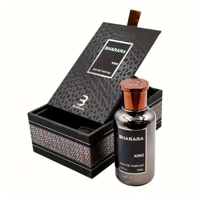 Bharara King Men's Eau de Parfum 3.4oz 100ml - Reing Citrus & Musk Scent Long-Lasting Formaldehyde-Free Fragrance, Daily 26H0306