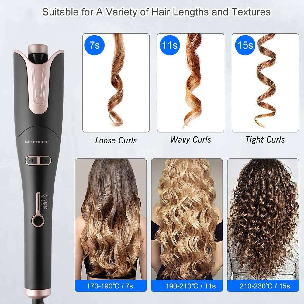 LESCOLTON Iron Innovative Large Curl Professional Curler Automatic Curling Hair Styling Tool for All Ages 26Y0306