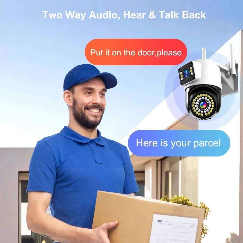 Yoosee 4K 8MP Lens Dual Screens Color Night Vision Auto Tracking Two Way Audio Outdoor Waterproof Surveillance Cameras 26W0306