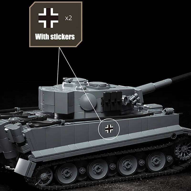 WW2 Military 1/28 Scale Franz Staudegger Heavy Tank Building Blocks Set War World 2 Tiger Tanks Model Toys For Boys Gifts Z260306
