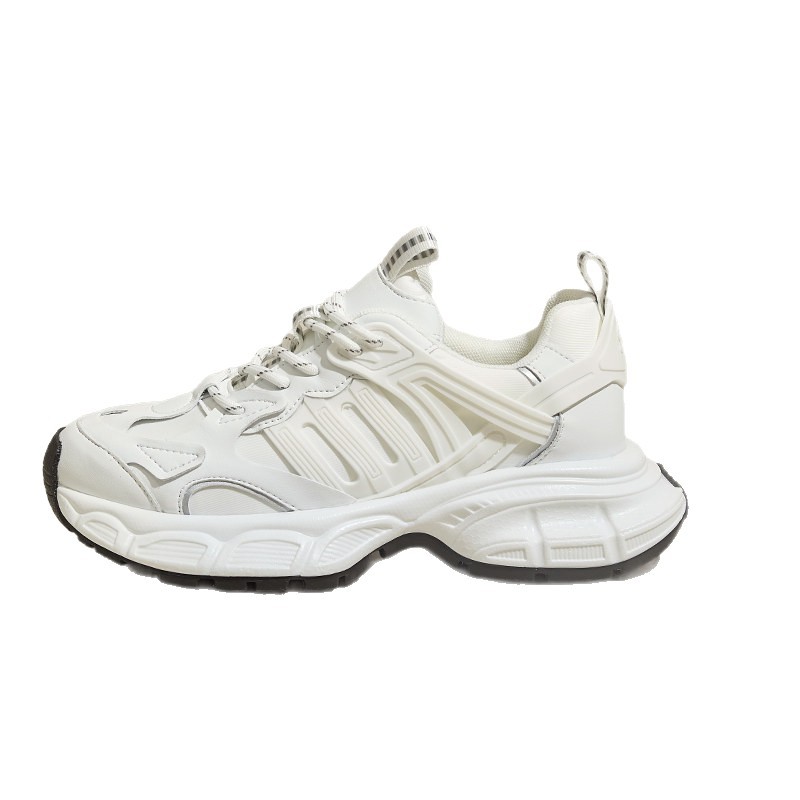 Thick soled dad shoes for women, 2026 spring and autumn new styles with plush, versatile, explosive street casual, height increasing, retro sports sho
