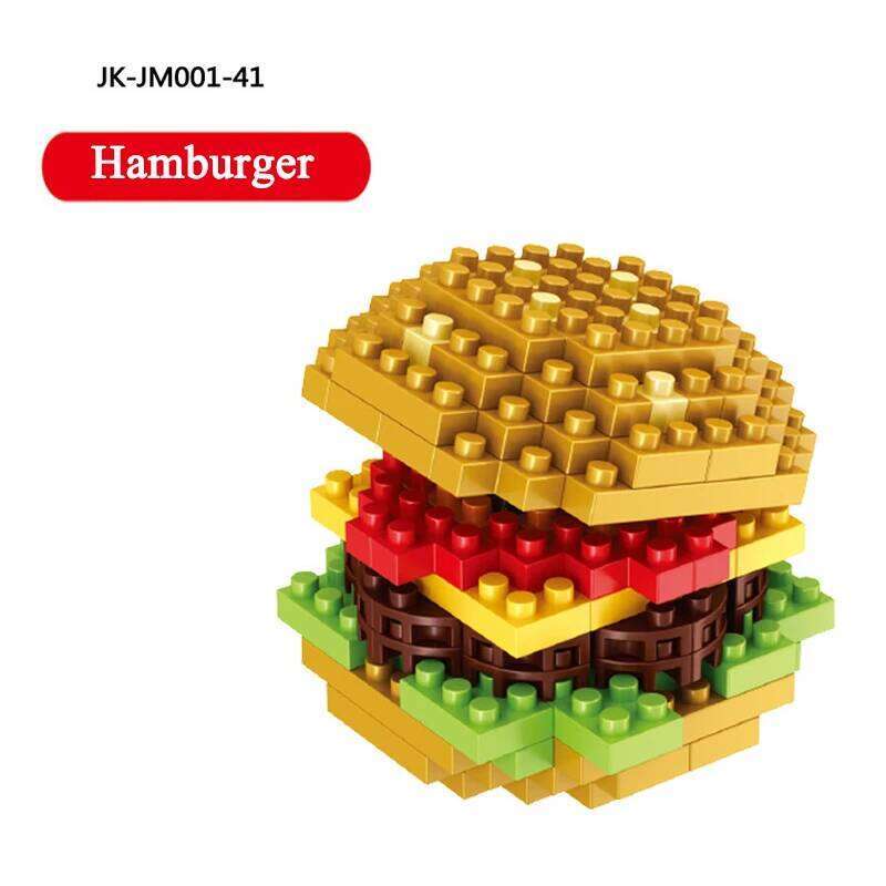 Mini Fast Food Fruit 3D Model Building Blocks DIY Wine Burger French Fries Hot Dog Cake Puzzle Assembly Toy Boy Girl Gift Z260306
