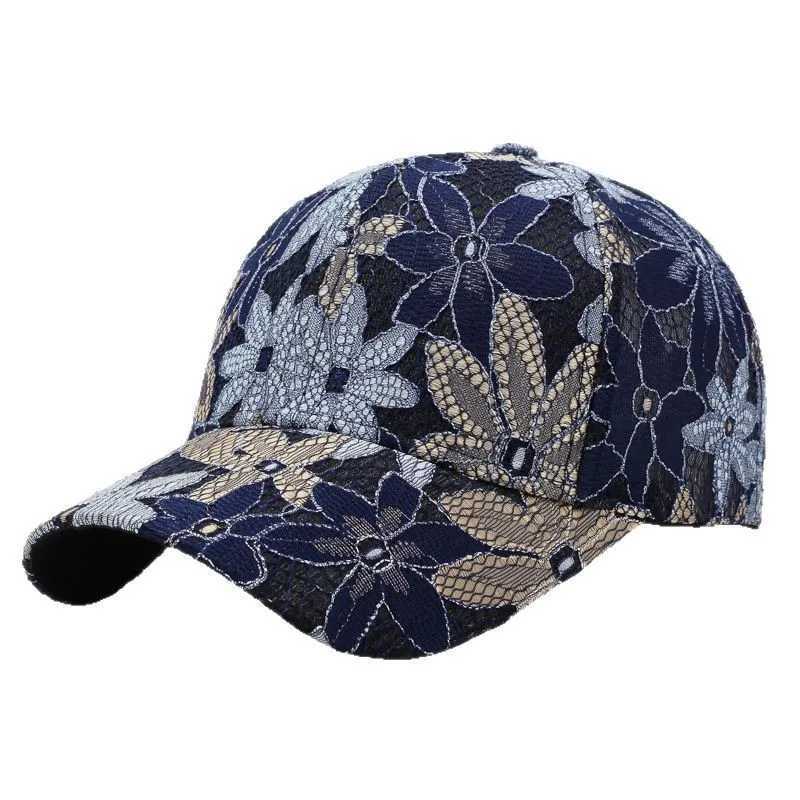 Womens Lace Flower Baseball Cap Summer Breathable Mesh Sun Hat With Uv Protection Korean Style Adjustable Casual For Outdoor S260306