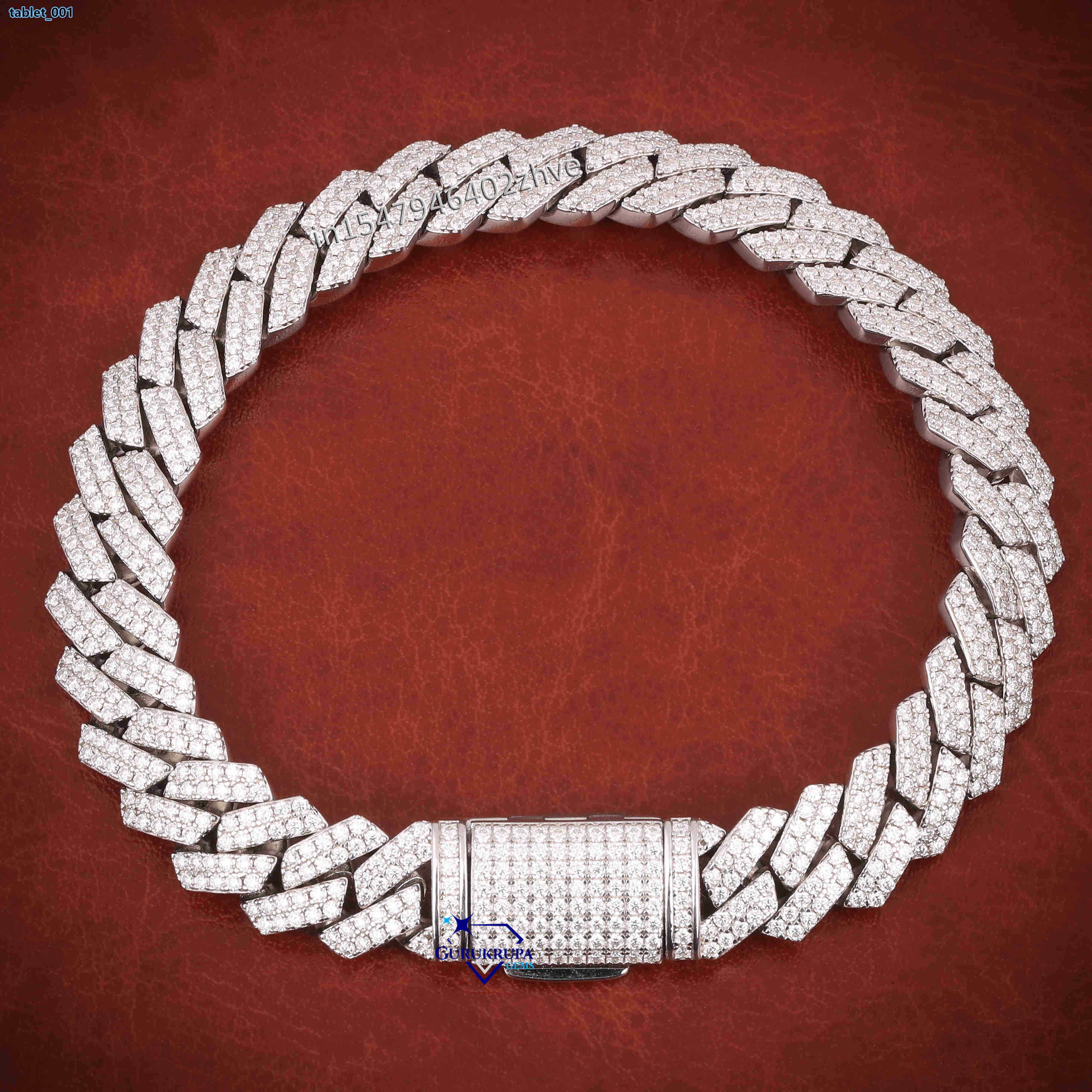 Fully Iced Out Round Brilliant Cut Moissanite Diamond 925 Sterling Silver Mens Unique Cuban Link Bracelet Hip Hop Style For Men