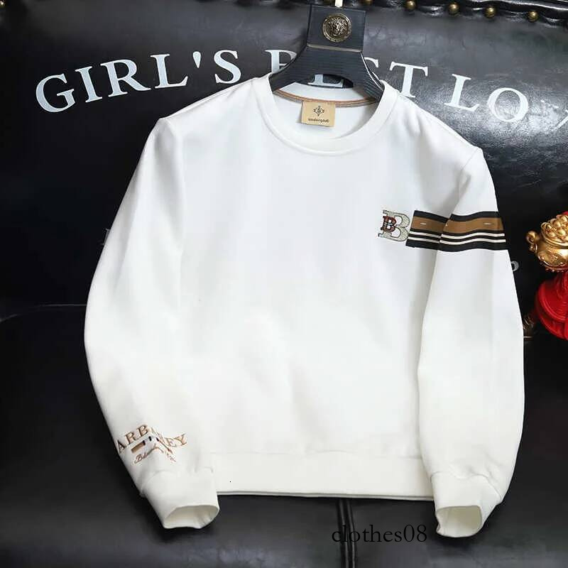 Pure Cotton Men's Sweatirt Casual Long Sve round Ne T-irt Embroidered Lettering Modern Sle Youth Faion