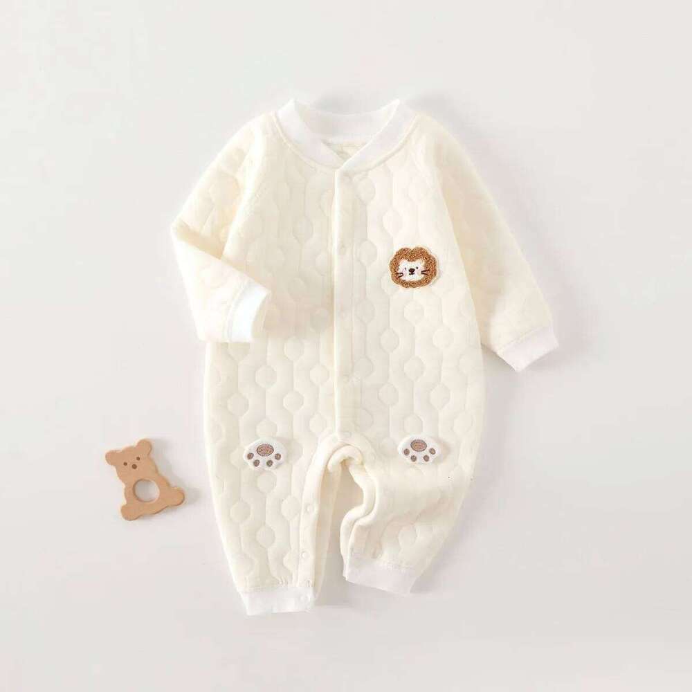6-18 Month Baby Girl Soft Cute Bodysuit Newborns Boy Spring Autumn Warm Cotton Jumpsuit Infant Skin-firendly Comfortable Romper Z260306
