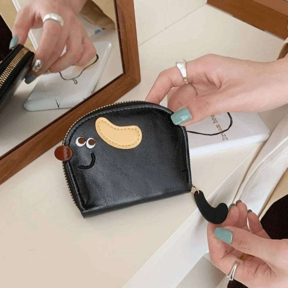 Fashion Cartoon Dog Bag Zipper PU Leather Coin Purse Pocket Card Holder Outdoor C260304
