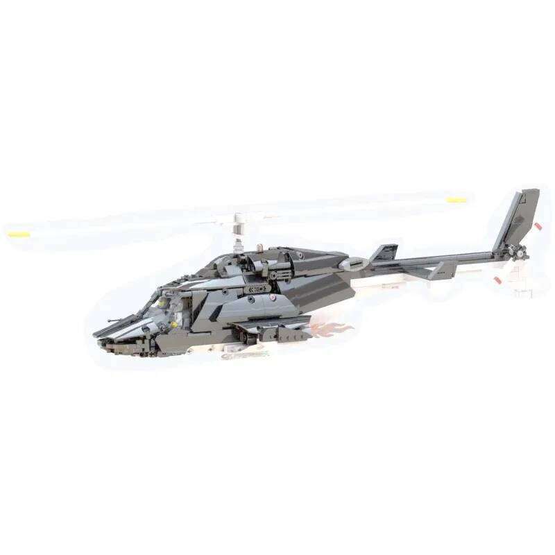 1039PCS Airwolf Bell 222 Special Ops Helicopter Custom Made Moc Model Technology Bricks DlY Assembly Airplane Toys for Kids Z260306