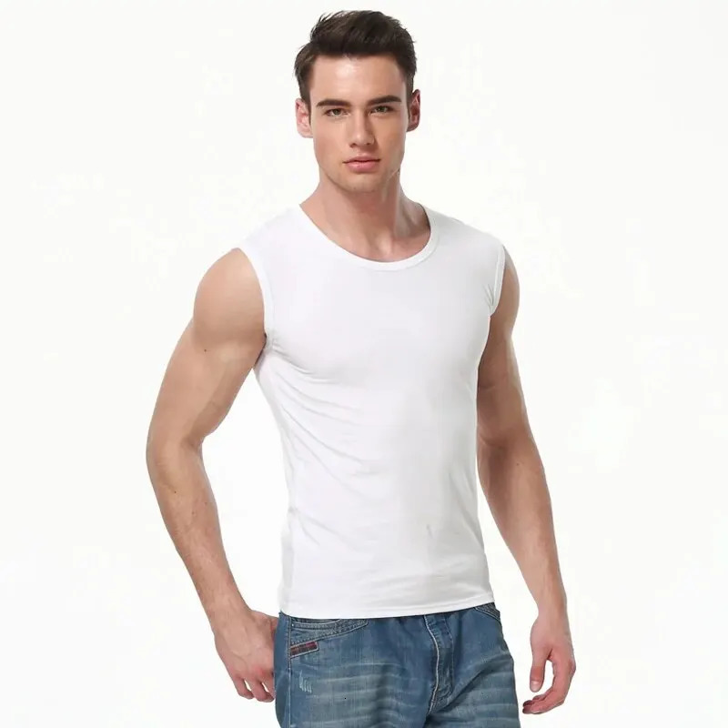 135 pcs Mens Cotton Sleeveless Thin Vest Young Mens Wide-shouldered Sports Fitness Slim Vest Thin Joker Tight Vest Breathabl 260306