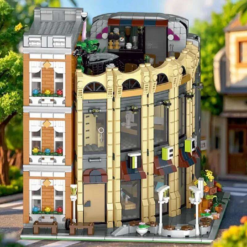 3231PCS Creative Expert MOC Round Corner Shop Building Blocks City Street View European Style Store Modular Model Toys Kids Gift Z260306