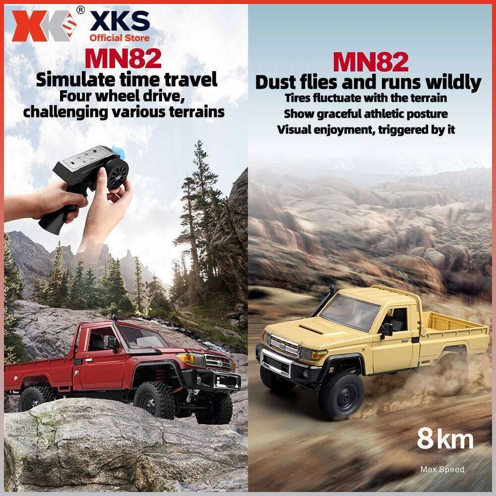 XKS mn82pro mn82 remote control 1:12 full proportion 2.4g 4wd off-road pickup truck 280 motor toy gift C260305